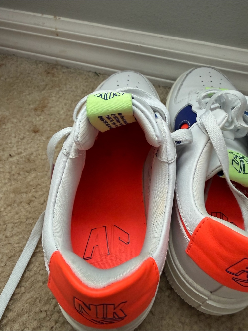 Nike Air Force 1 Pixel Summit White Concord Hyper Crimson Women 6.5 DM8340 100 - Picture 6 of 7